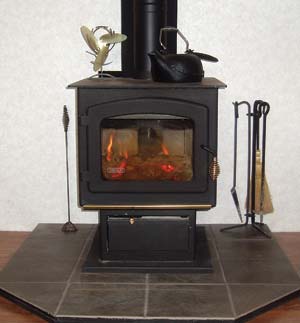 
Most modern wood stoves come with glass doors so you can enjoy the flames.
